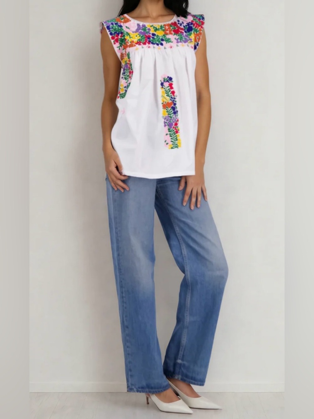 Mi Golondrina Flores Classic Fiesta Blouse